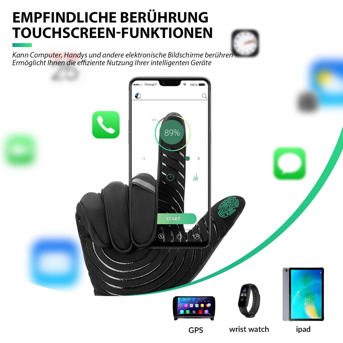 Cycling gloves touchscreen warm winter gloves S-XL ROCKBROS