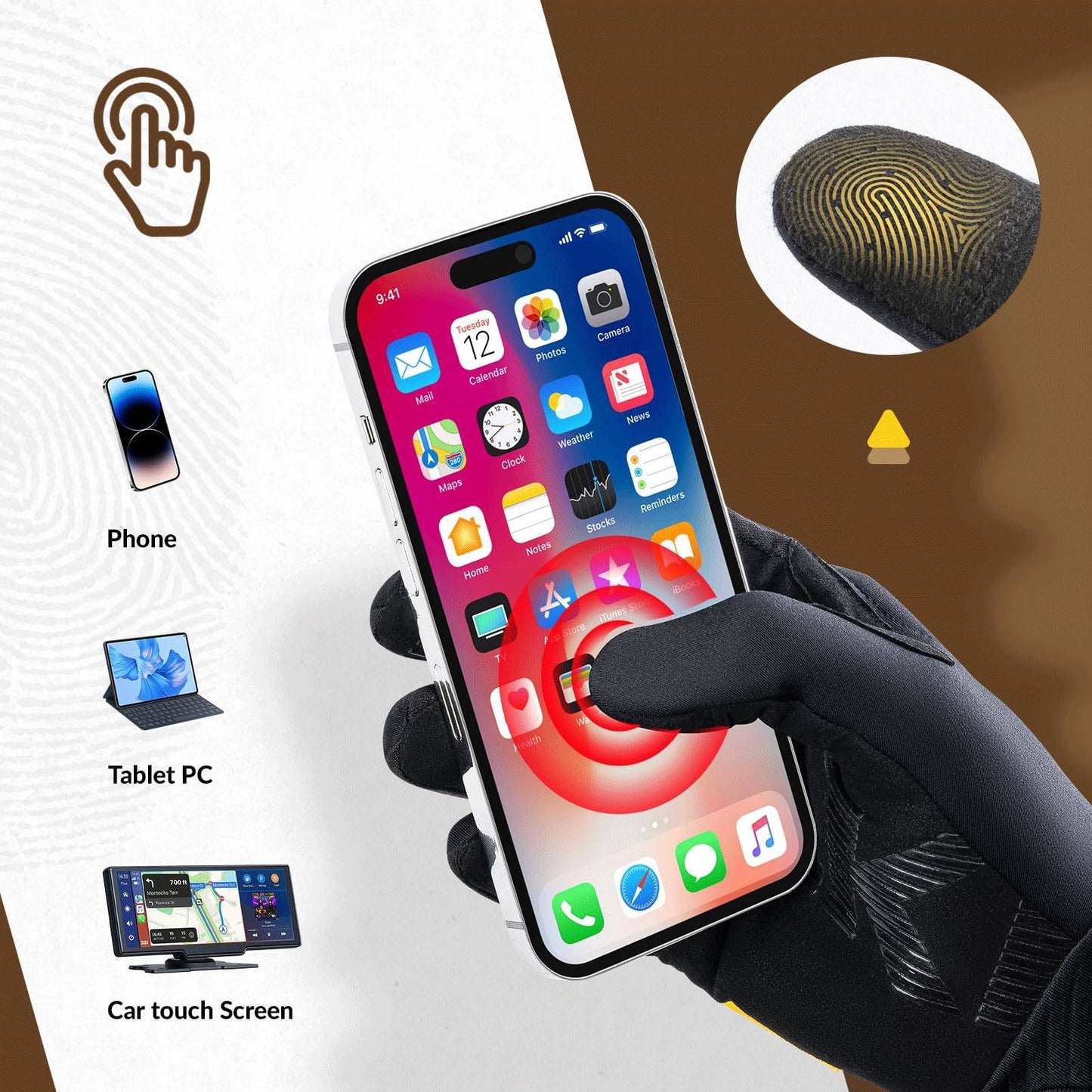 Cycling gloves Warm windproof full-finger sports gloves ROCKBROS