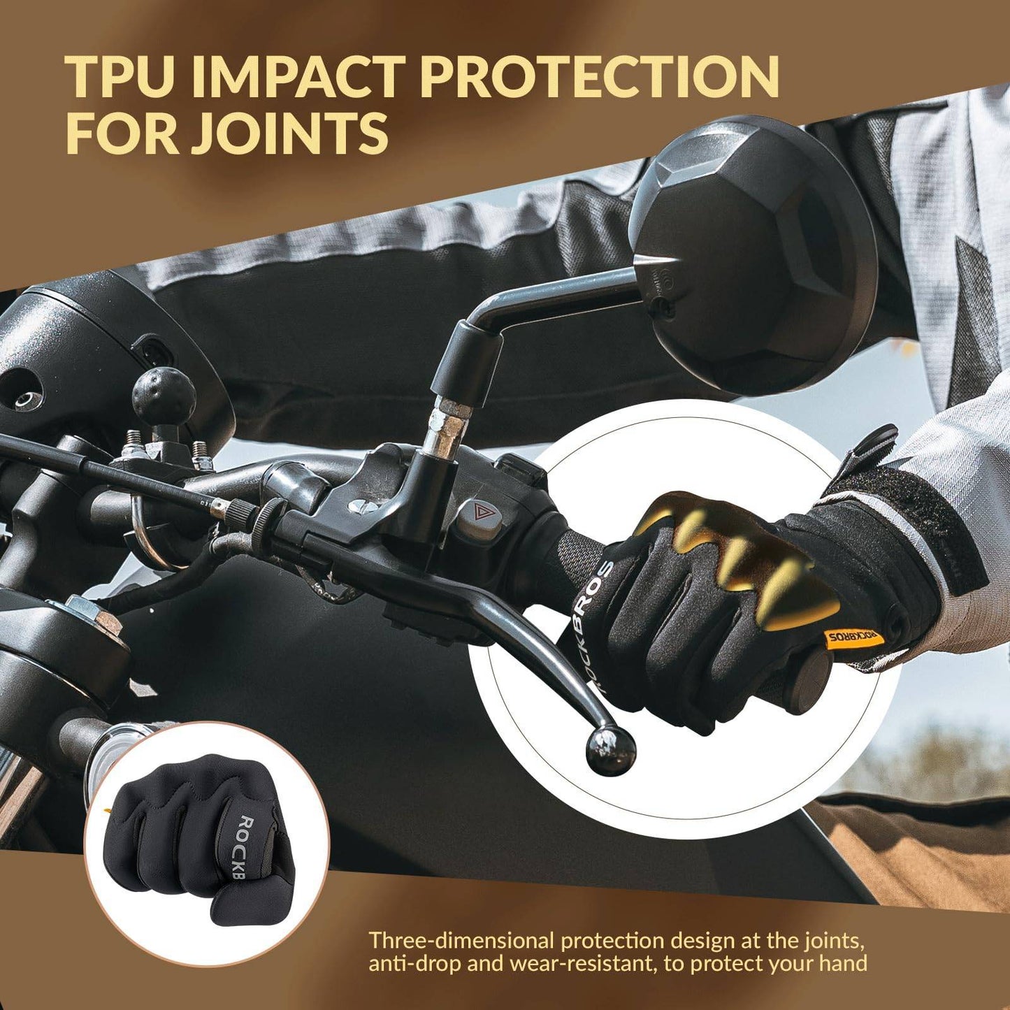 Cycling gloves Warm windproof full-finger sports gloves ROCKBROS