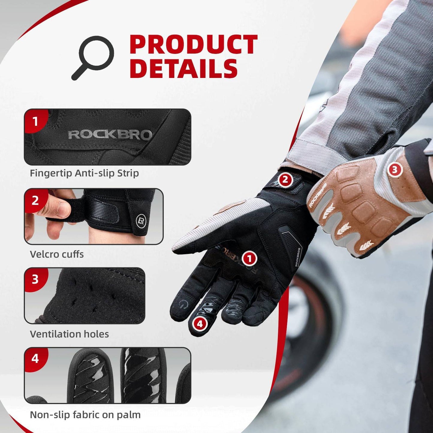 Men's cycling gloves, winter/autumn, MTB, shock-absorbing gloves, ROCKBROS