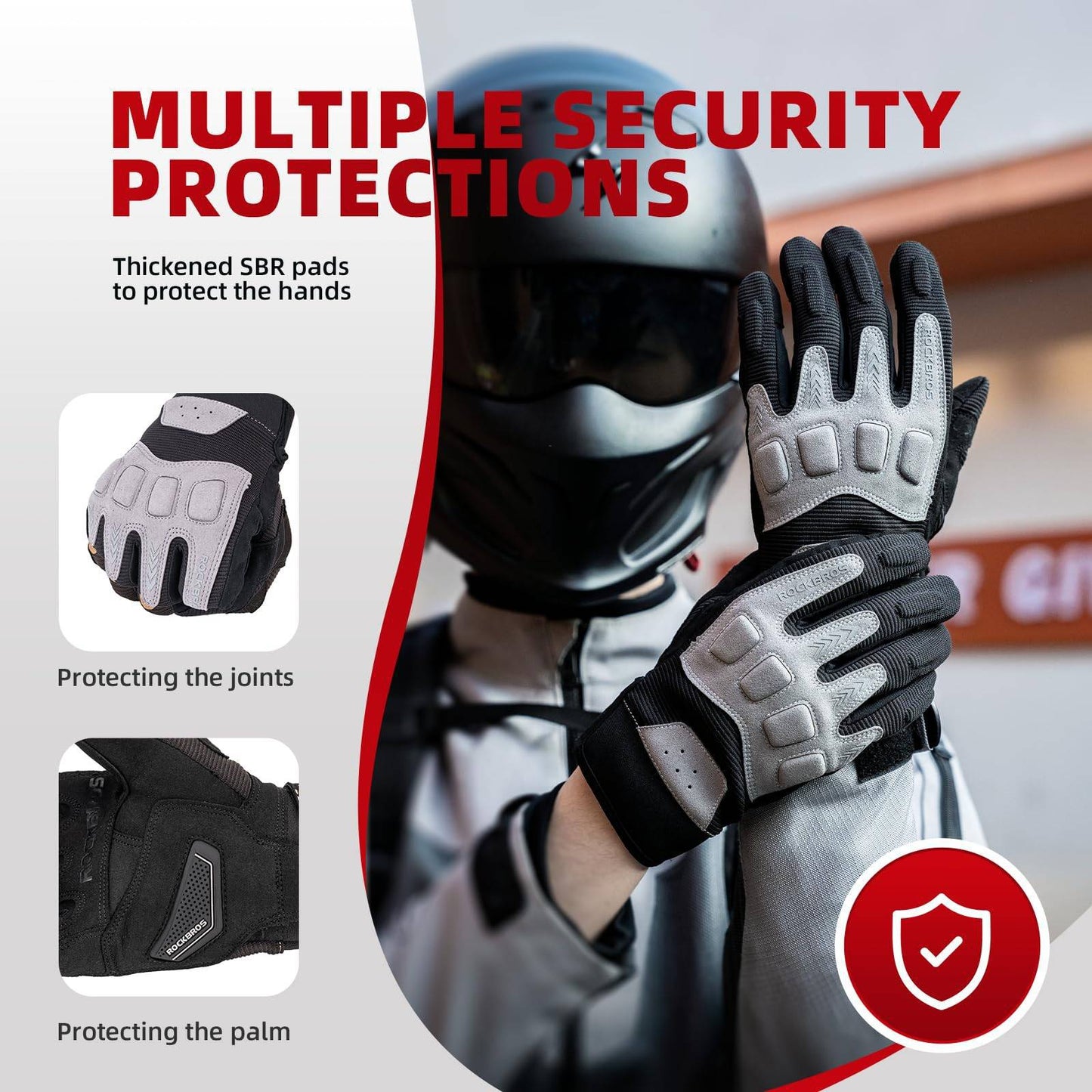 Men's cycling gloves, winter/autumn, MTB, shock-absorbing gloves, ROCKBROS