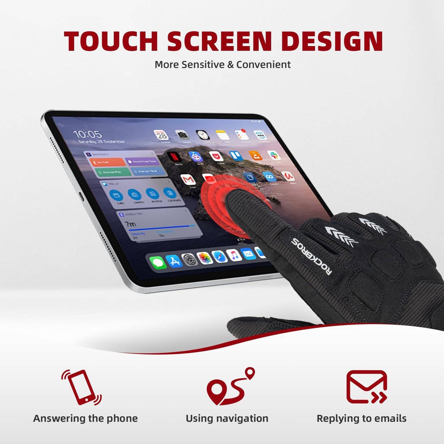 Men's cycling gloves, winter/autumn, MTB, shock-absorbing gloves, ROCKBROS