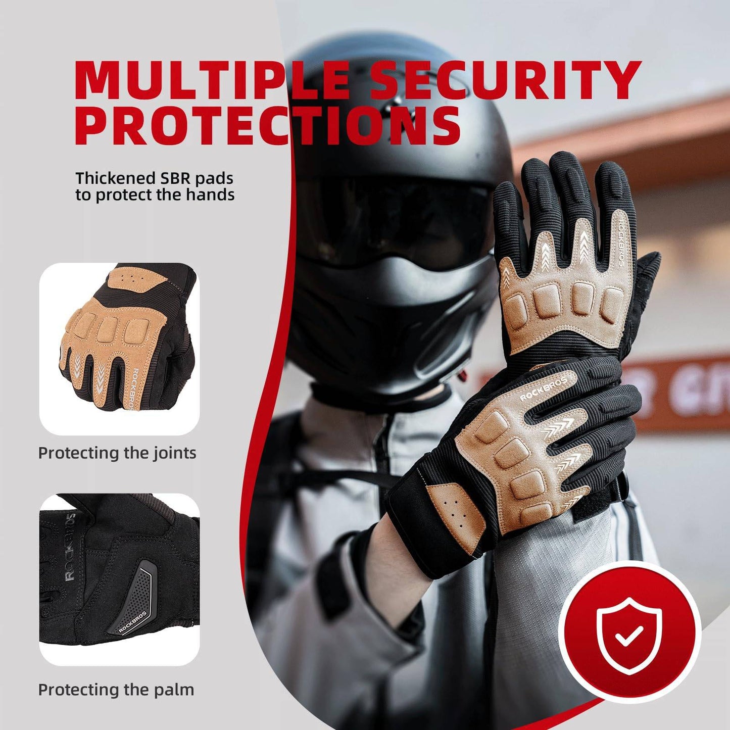 Men's cycling gloves, winter/autumn, MTB, shock-absorbing gloves, ROCKBROS