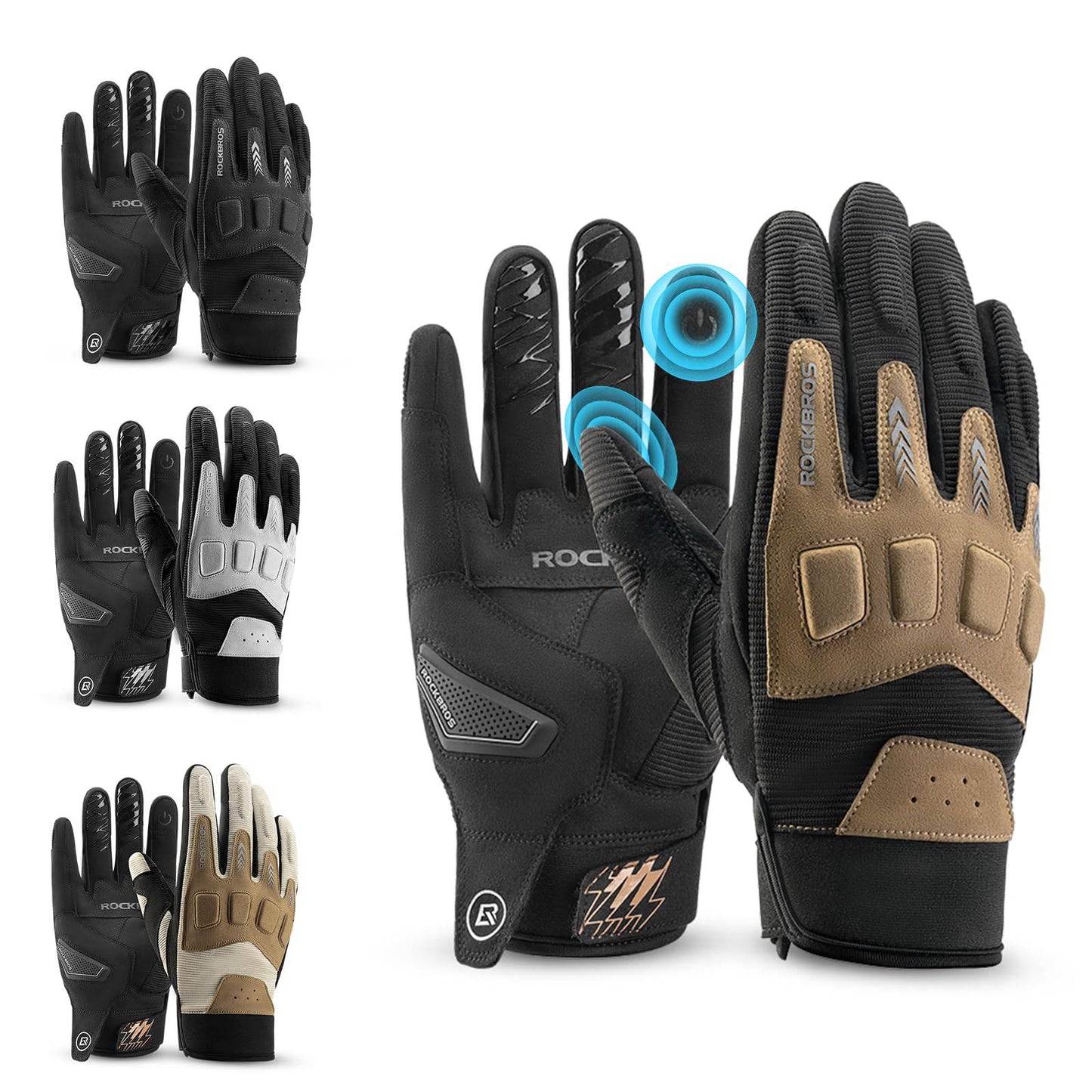 Men's cycling gloves, winter/autumn, MTB, shock-absorbing gloves, ROCKBROS