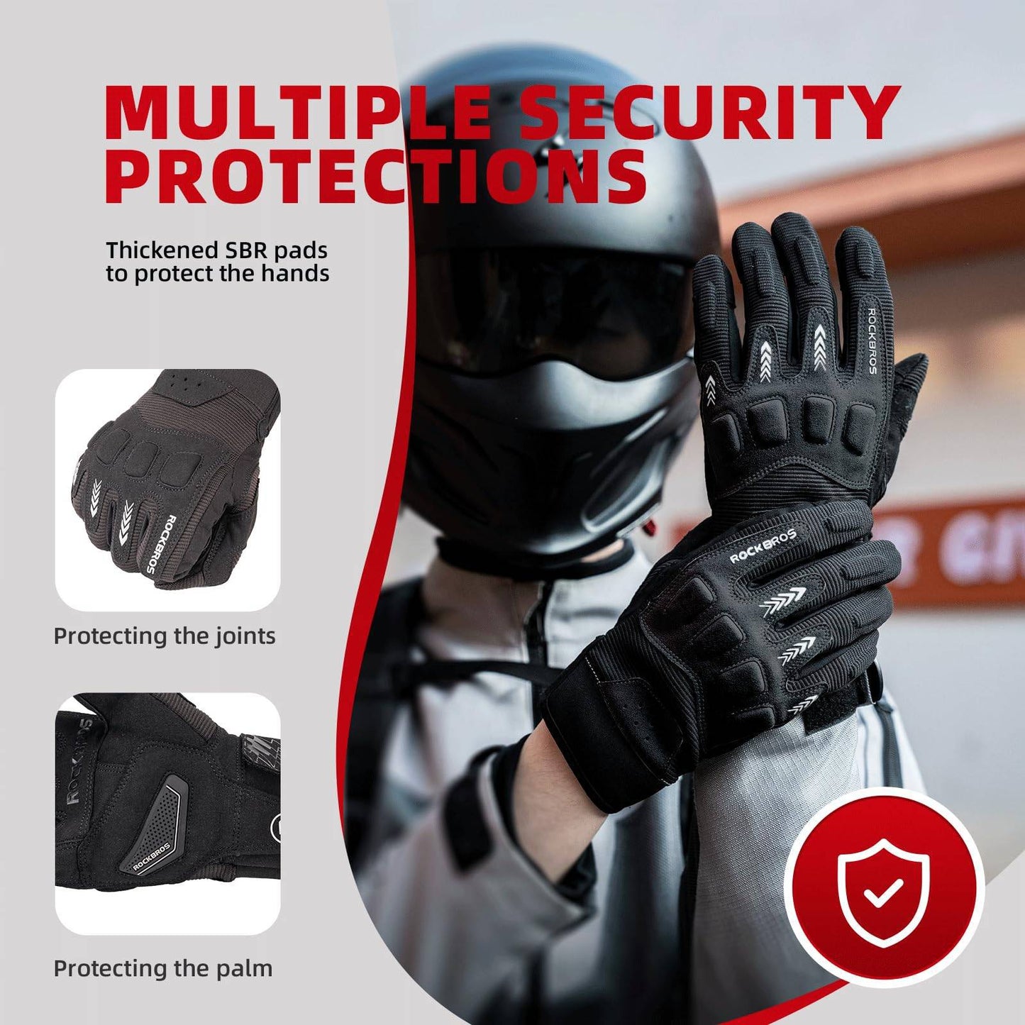 Men's cycling gloves, winter/autumn, MTB, shock-absorbing gloves, ROCKBROS