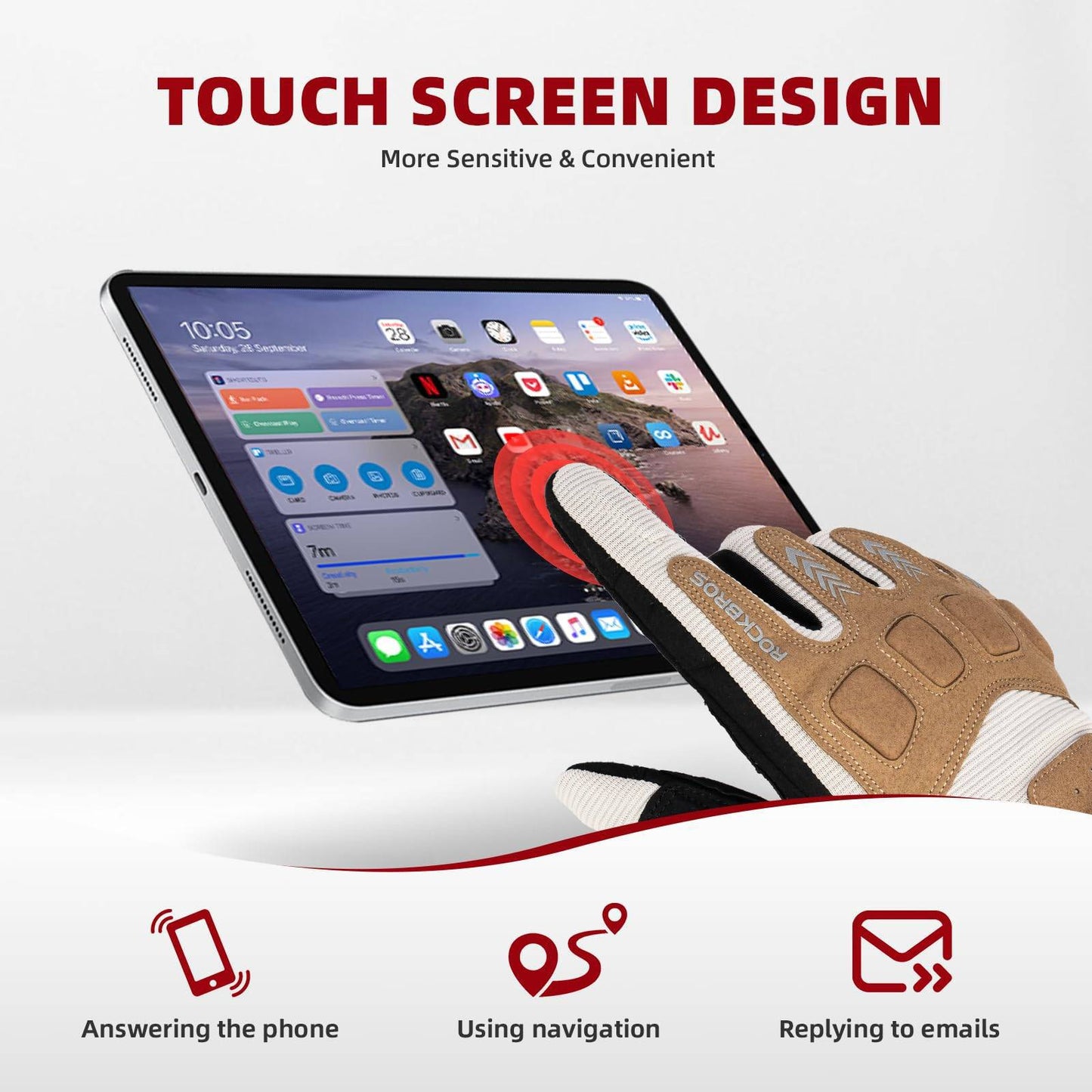 Men's cycling gloves, winter/autumn, MTB, shock-absorbing gloves, ROCKBROS