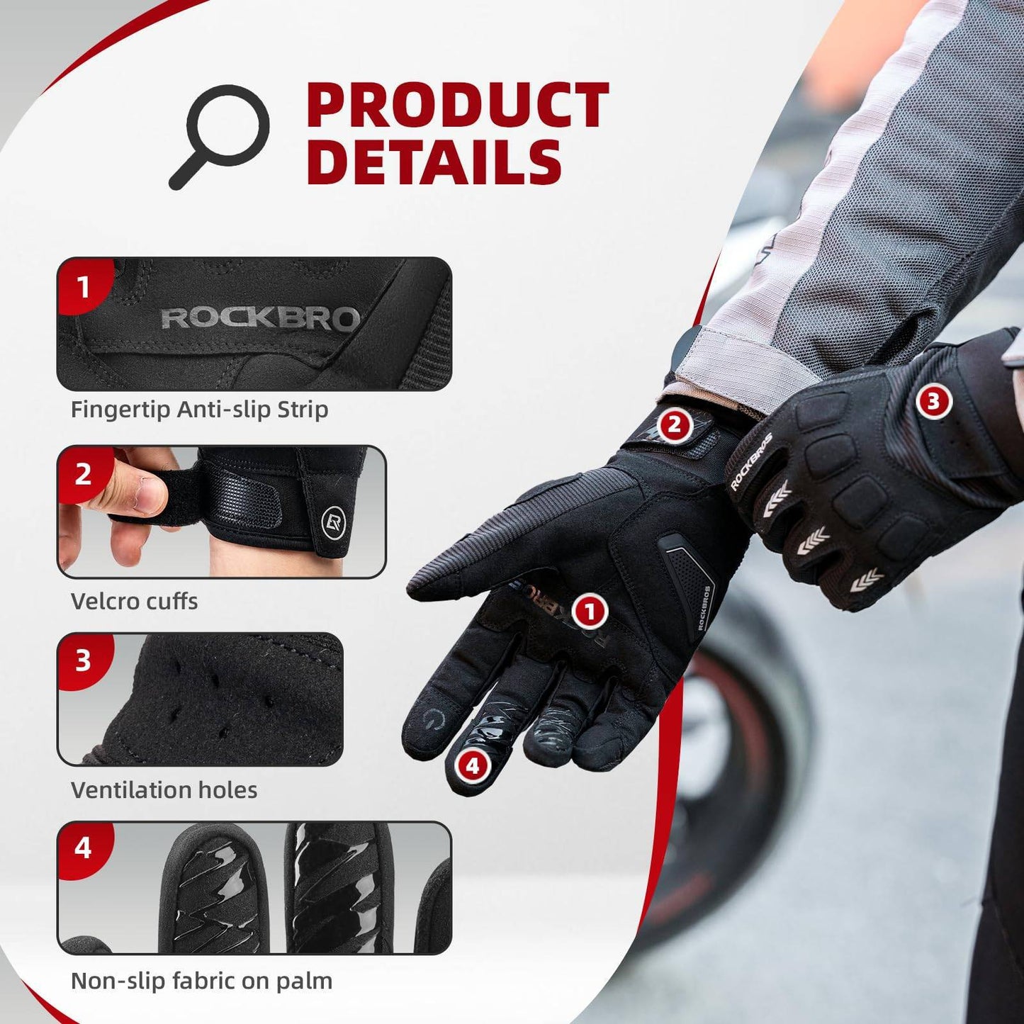Men's cycling gloves, winter/autumn, MTB, shock-absorbing gloves, ROCKBROS
