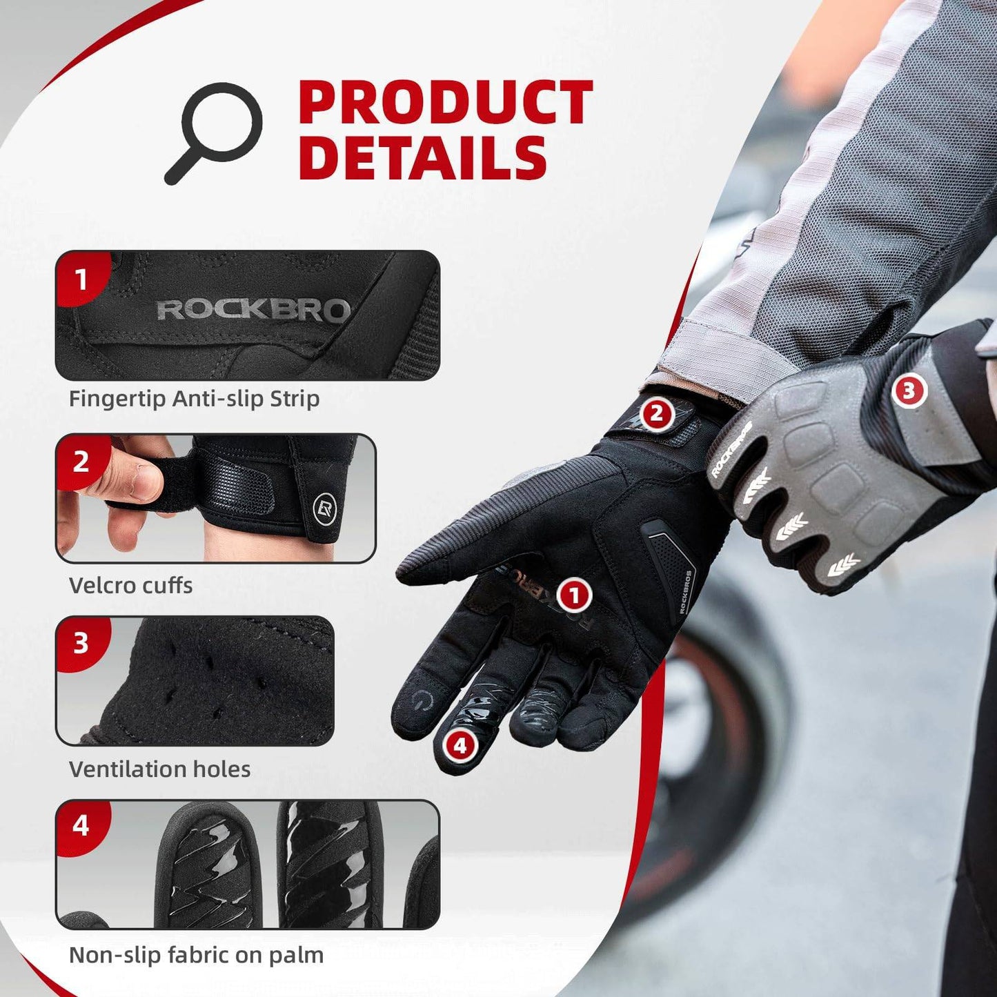 Men's cycling gloves, winter/autumn, MTB, shock-absorbing gloves, ROCKBROS