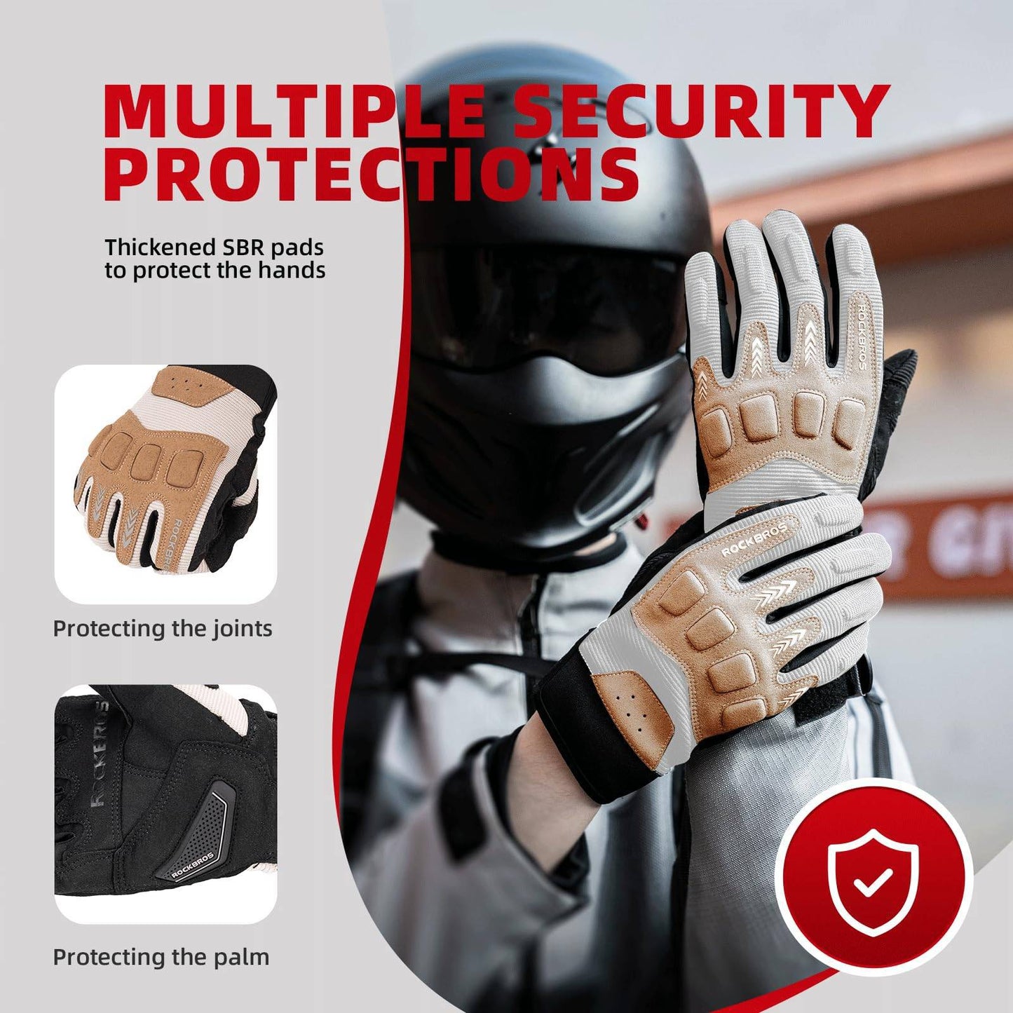 Men's cycling gloves, winter/autumn, MTB, shock-absorbing gloves, ROCKBROS