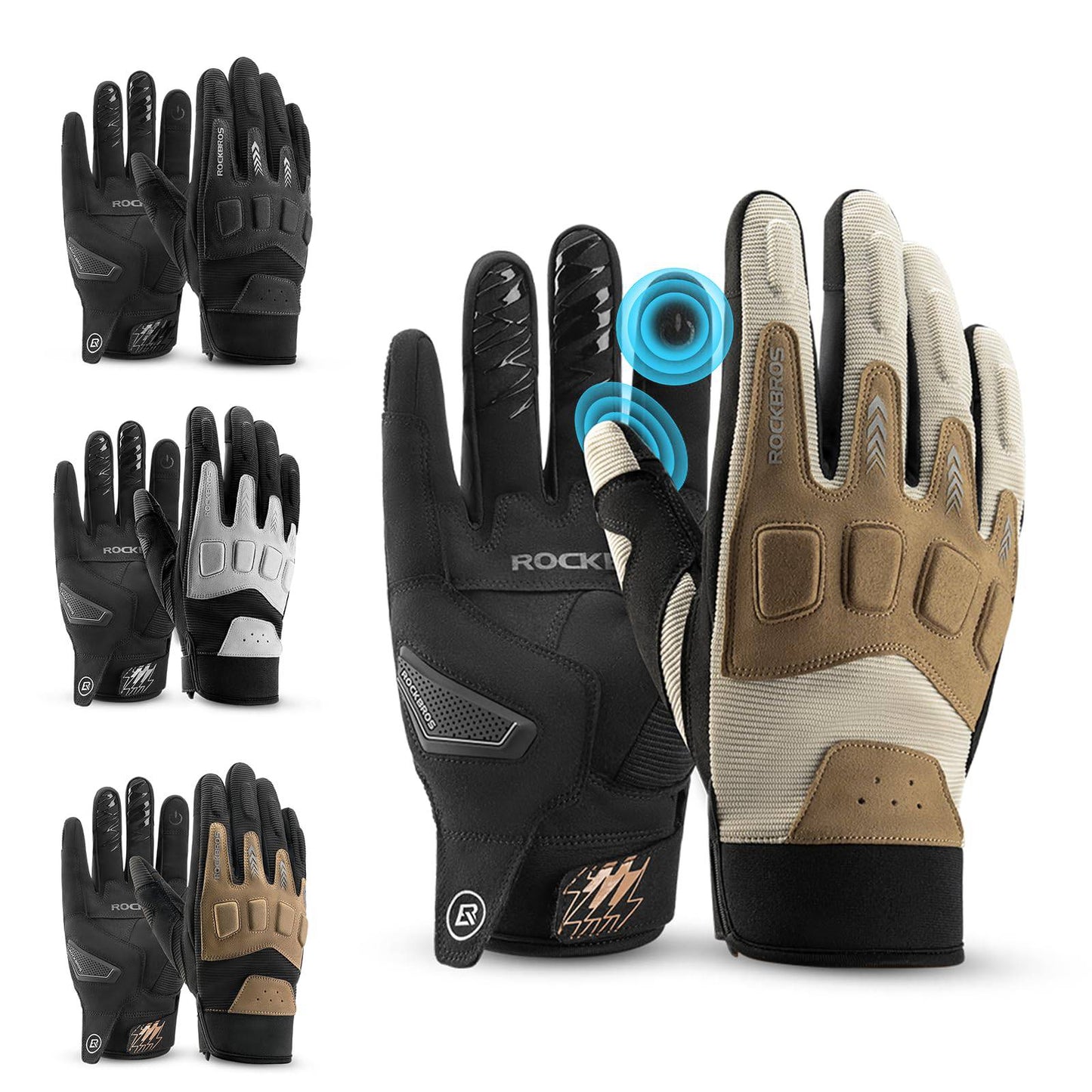 Men's cycling gloves, winter/autumn, MTB, shock-absorbing gloves, ROCKBROS