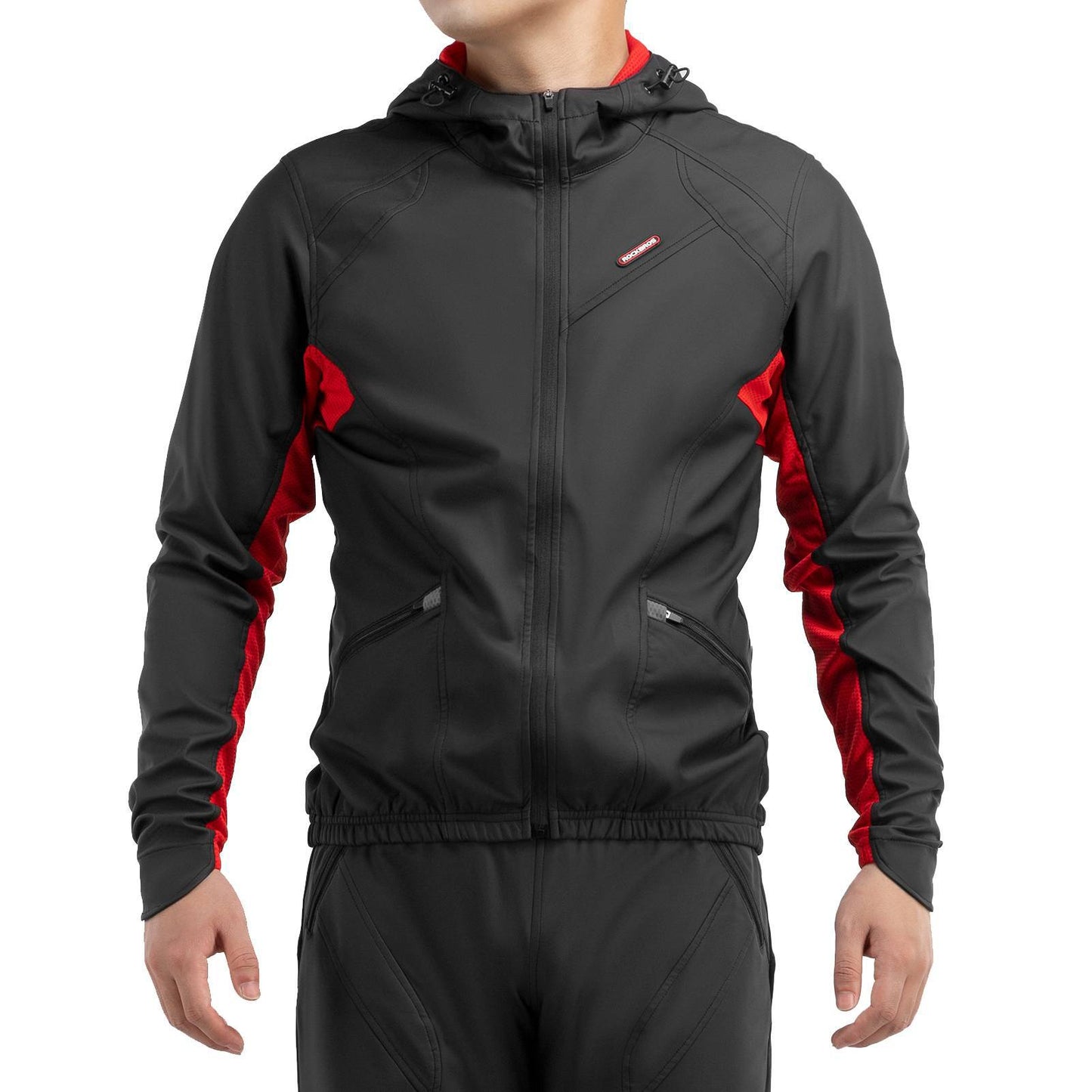 Men's Winter Windproof Softshell Cycling Jacket, Black, ROCKBROS