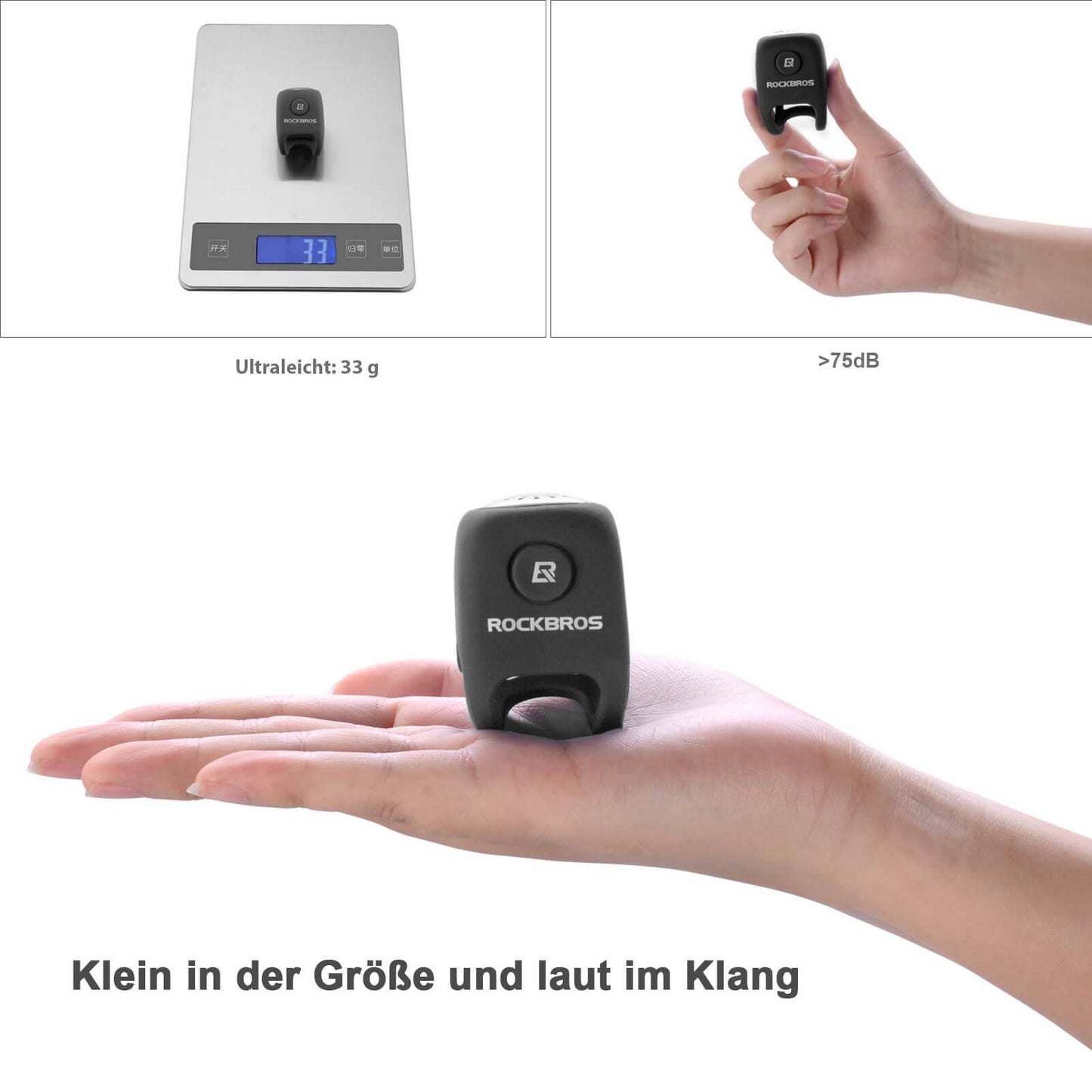 Electronic bicycle bell, IPX4 waterproof, ROCKBROS