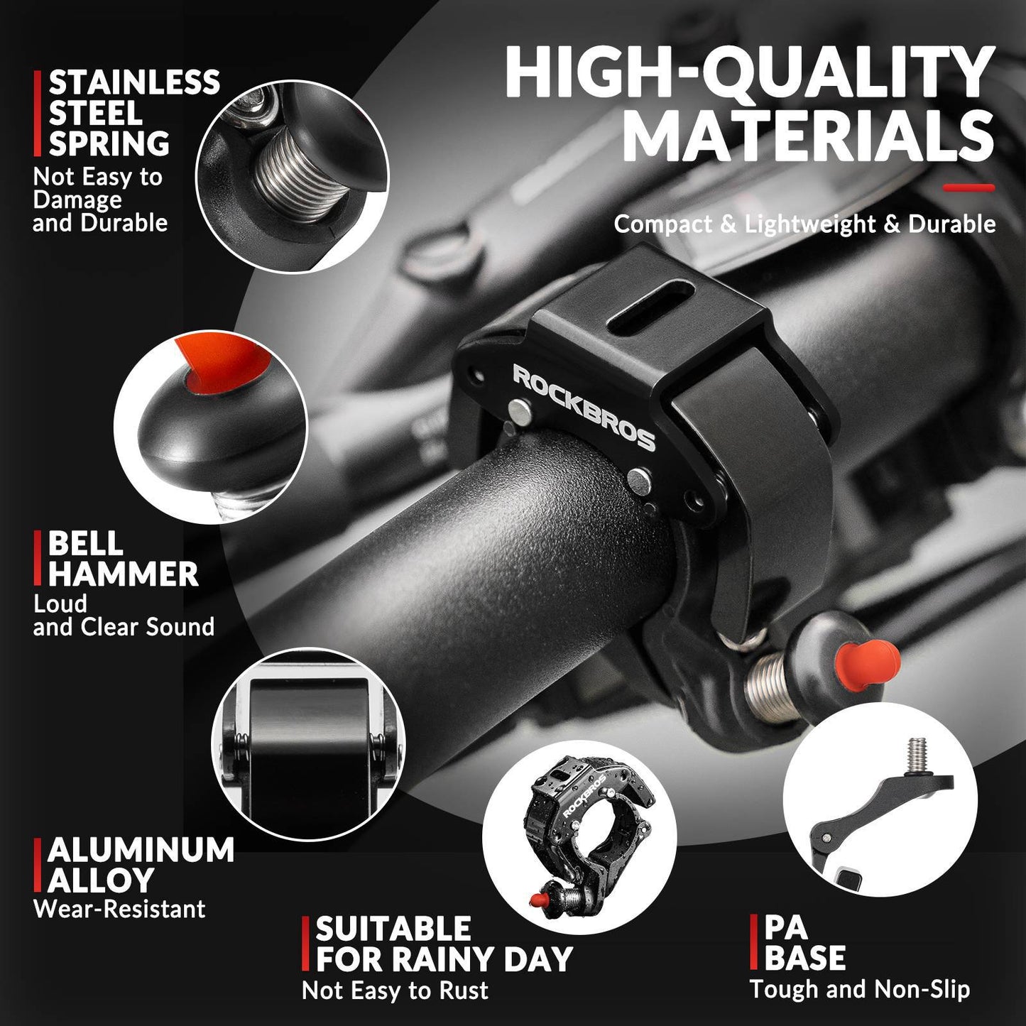 Bicycle bell, 100dB loud, innovative mini bicycle bell, ROCKBROS