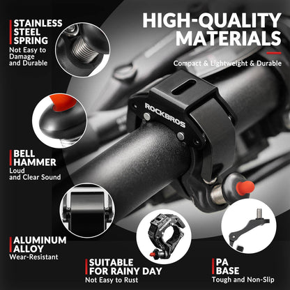 Bicycle bell, 100dB loud, innovative mini bicycle bell, ROCKBROS