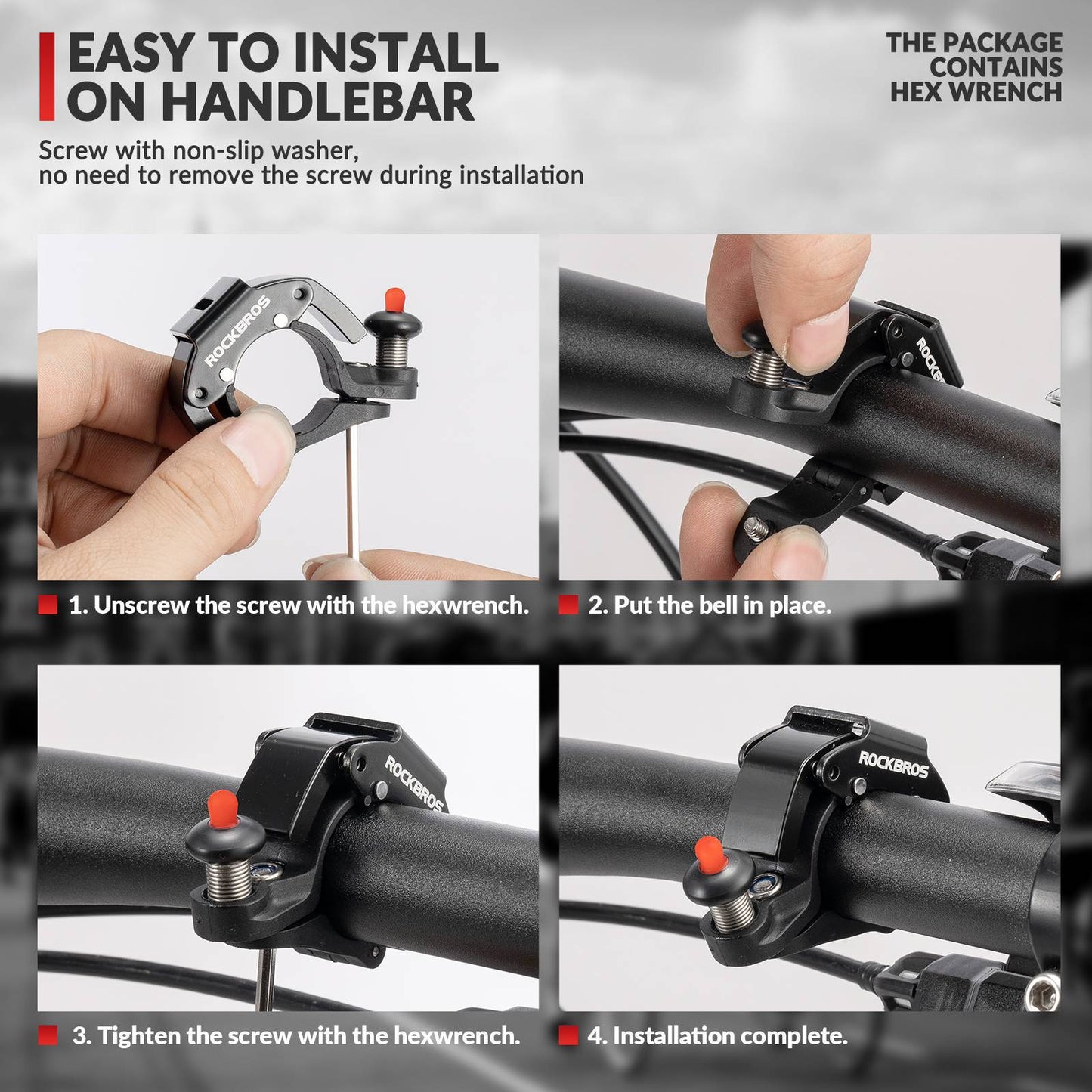 Bicycle bell, 100dB loud, innovative mini bicycle bell, ROCKBROS