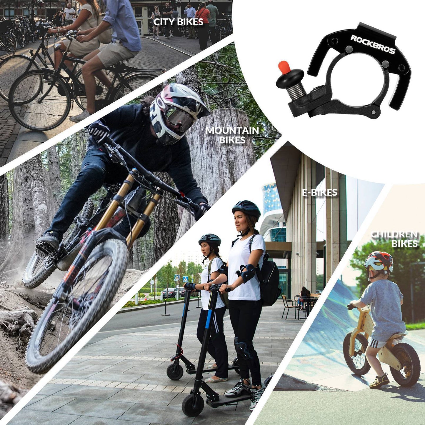 Bicycle bell, 100dB loud, innovative mini bicycle bell, ROCKBROS