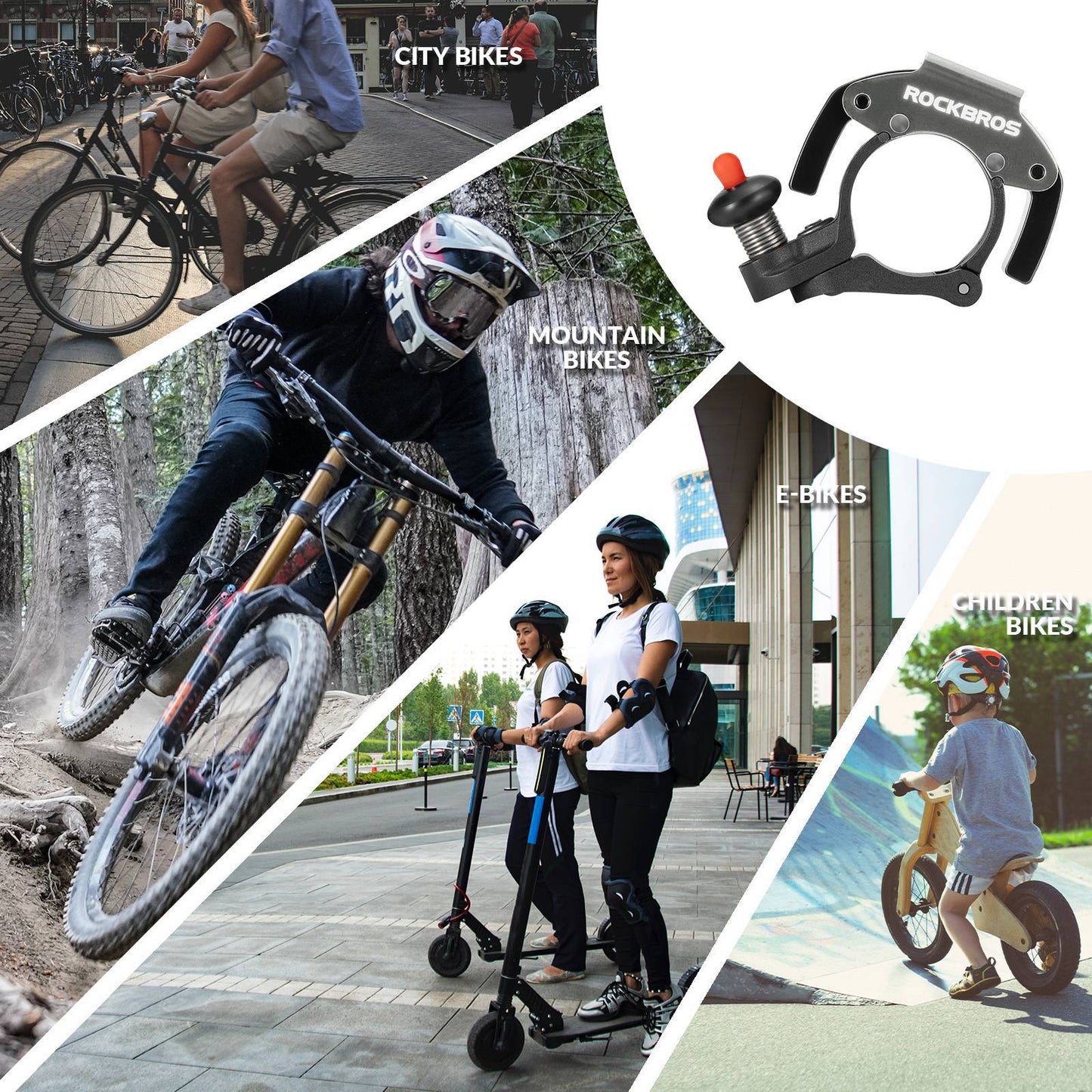 Bicycle bell, 100dB loud, innovative mini bicycle bell, ROCKBROS