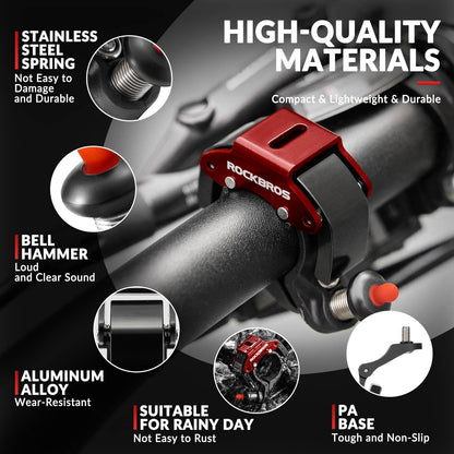 Bicycle bell, 100dB loud, innovative mini bicycle bell, ROCKBROS