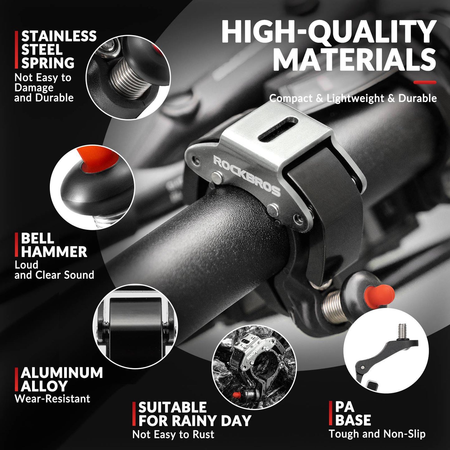 Bicycle bell, 100dB loud, innovative mini bicycle bell, ROCKBROS