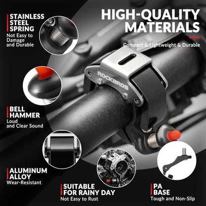 Bicycle bell, 100dB loud, innovative mini bicycle bell, ROCKBROS