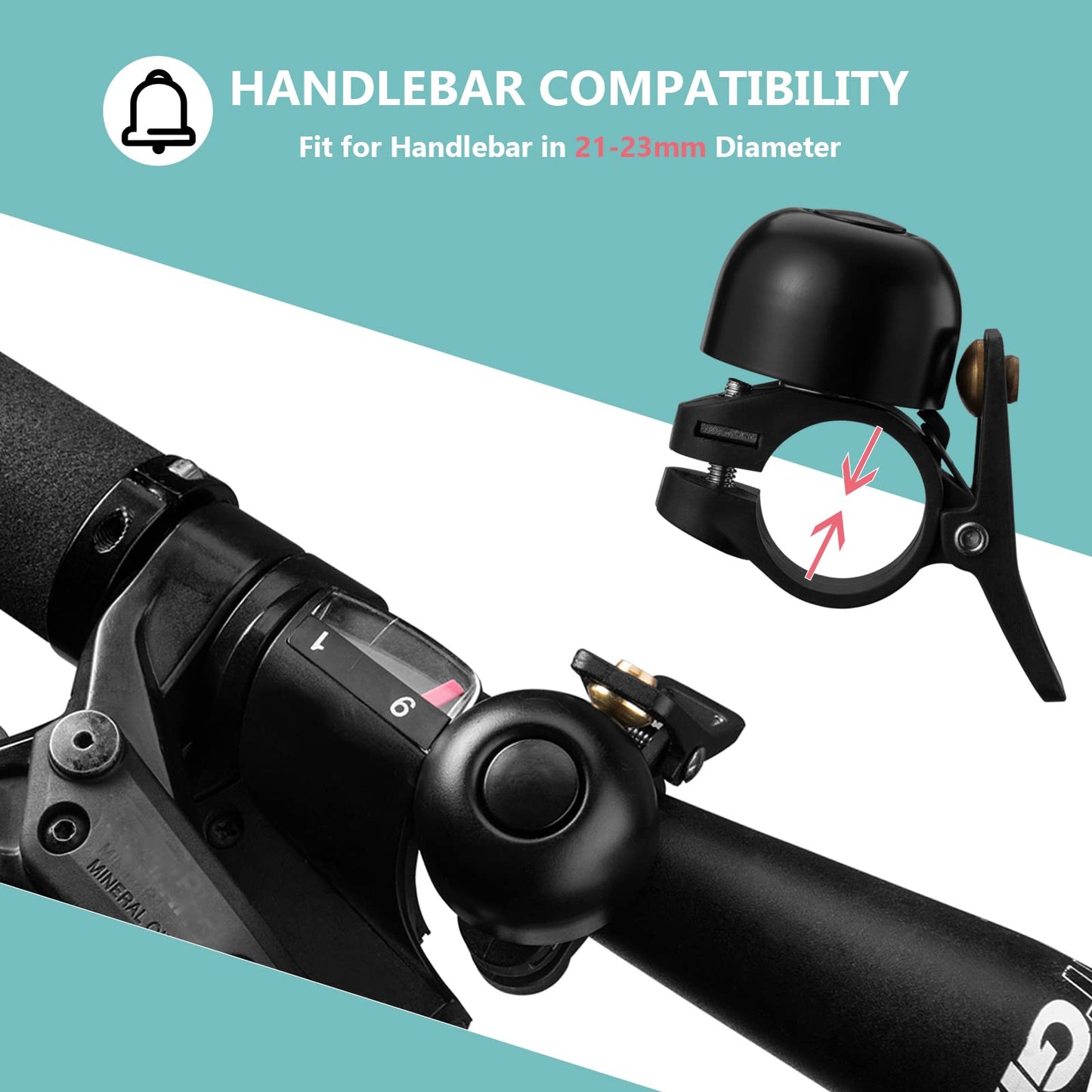 Retro bicycle bell, MTB bell, stainless steel, loud, classic, ROCKBROS