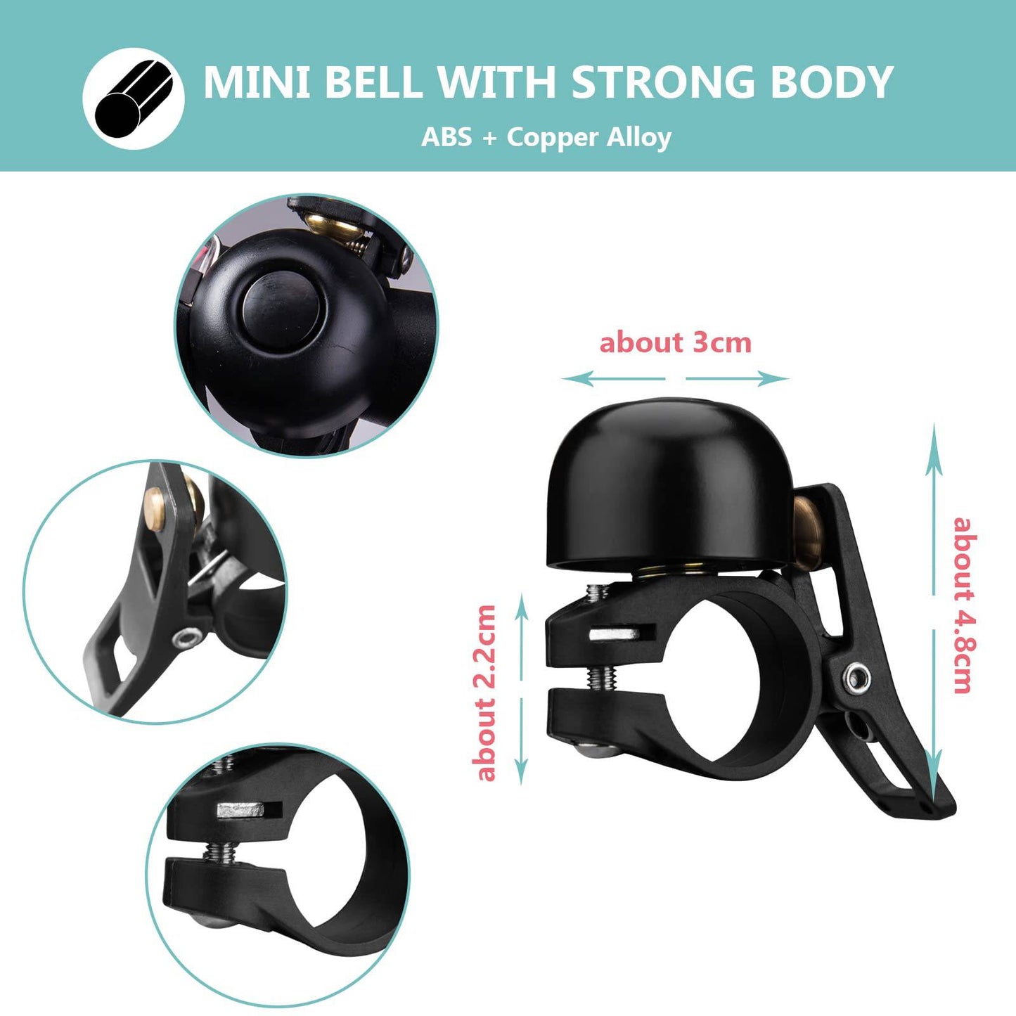 Retro bicycle bell, MTB bell, stainless steel, loud, classic, ROCKBROS