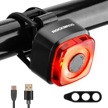 Bicycle light IPX5 waterproof rear light rechargeable with USB-C ROCKBROS