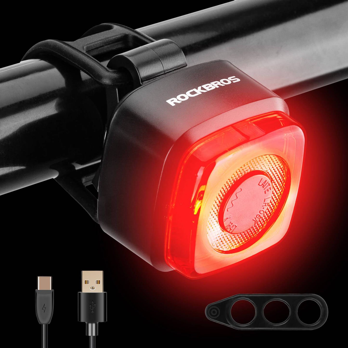Bicycle light IPX5 waterproof rear light rechargeable with USB-C ROCKBROS