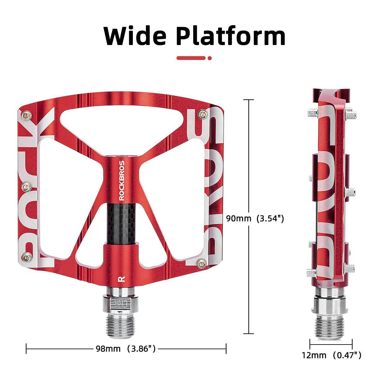 9/16 inch aluminum MTB bicycle pedals with sealed bearings ROCKBROS