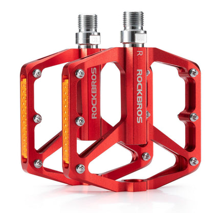 Bicycle pedals with reflectors, made of aluminum alloy, 9/16 inch, ROCKBROS