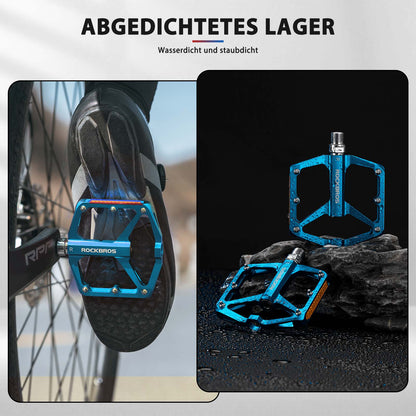 Bicycle pedals with reflectors, made of aluminum alloy, 9/16 inch, ROCKBROS