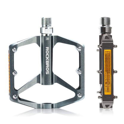 Bicycle pedals with reflectors, made of aluminum alloy, 9/16 inch, ROCKBROS