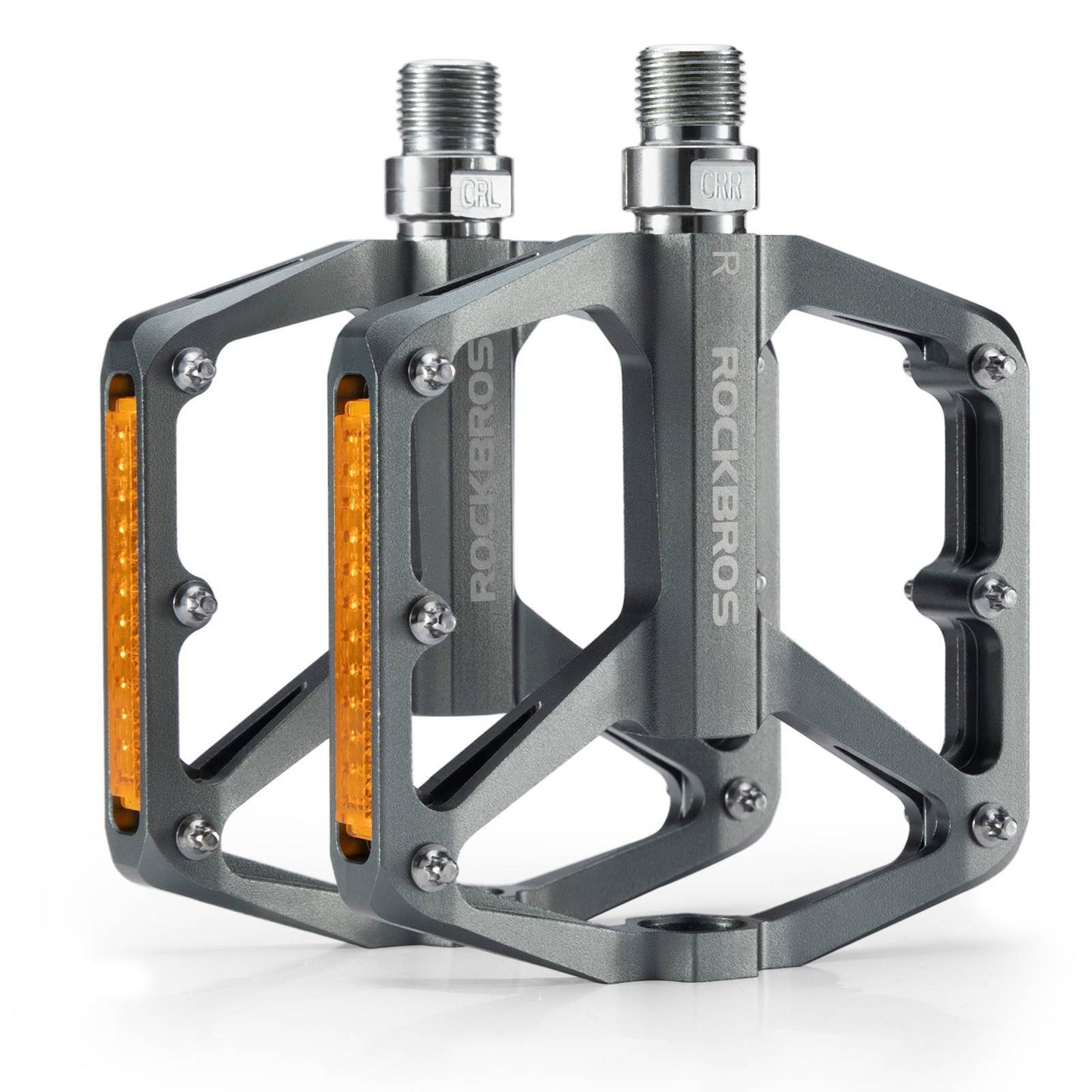 Bicycle pedals with reflectors, made of aluminum alloy, 9/16 inch, ROCKBROS