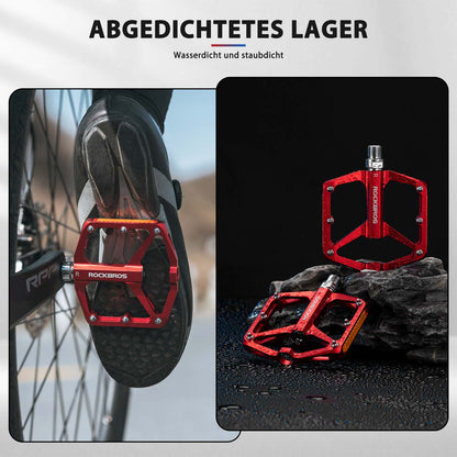 Bicycle pedals with reflectors, made of aluminum alloy, 9/16 inch, ROCKBROS