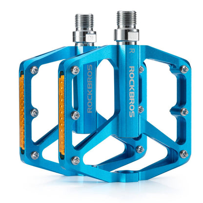 Bicycle pedals with reflectors, made of aluminum alloy, 9/16 inch, ROCKBROS