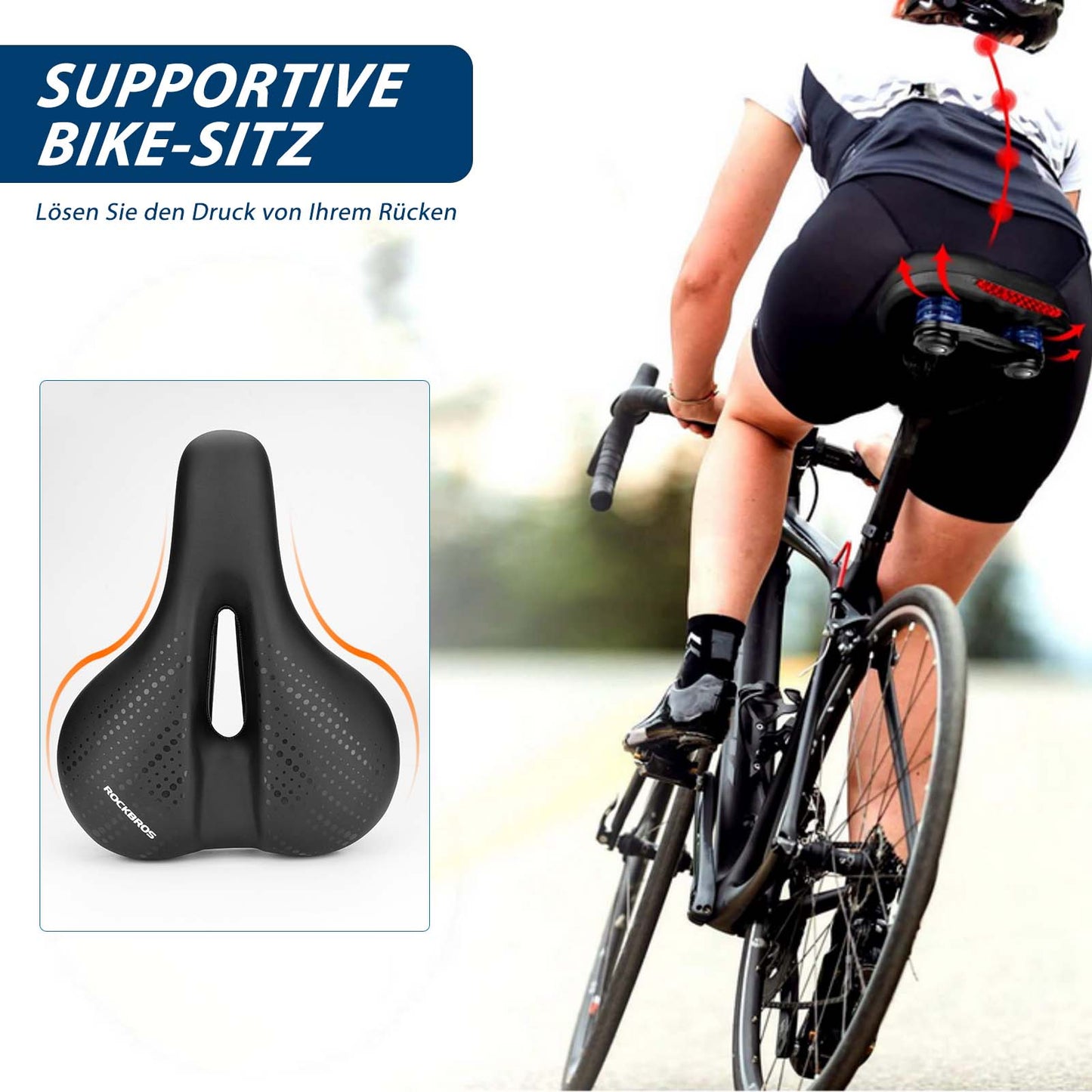 Bicycle saddle made of breathable hollow memory foam ROCKBROS