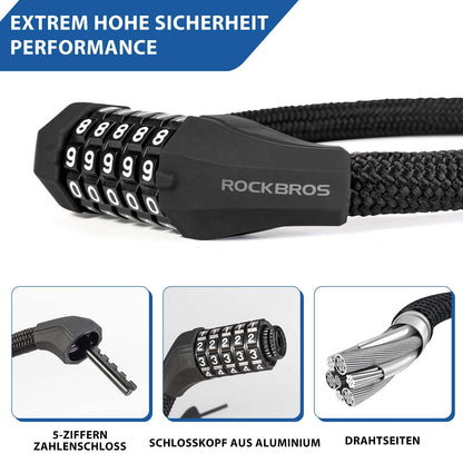 5-digit combination bicycle lock ROCKBROS