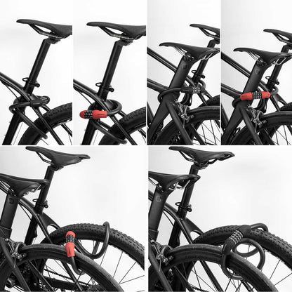 Bicycle lock, cable lock, combination lock with 5-digit code, ROCKBROS