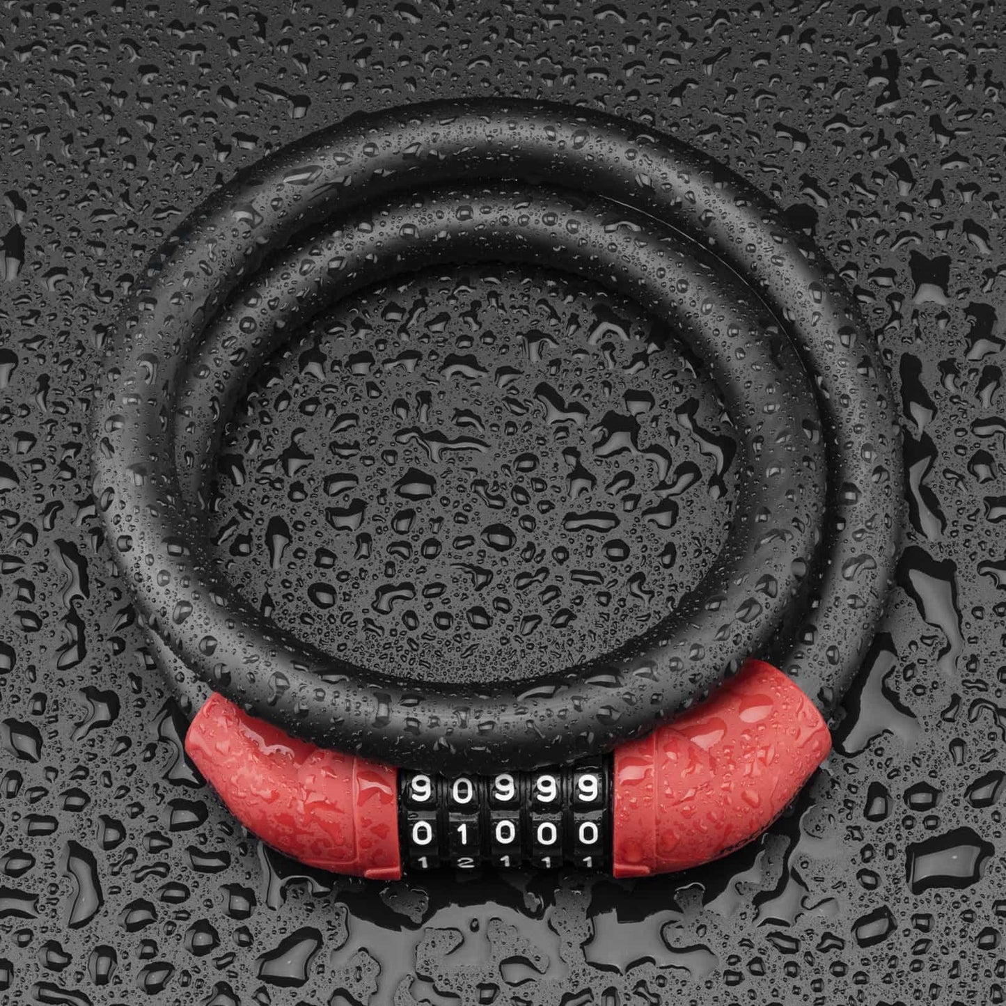 Bicycle lock, cable lock, combination lock with 5-digit code, ROCKBROS