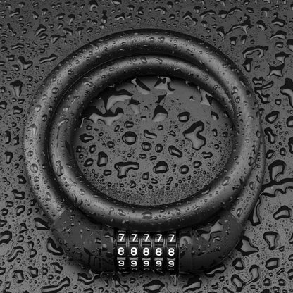 Bicycle lock, cable lock, combination lock with 5-digit code, ROCKBROS