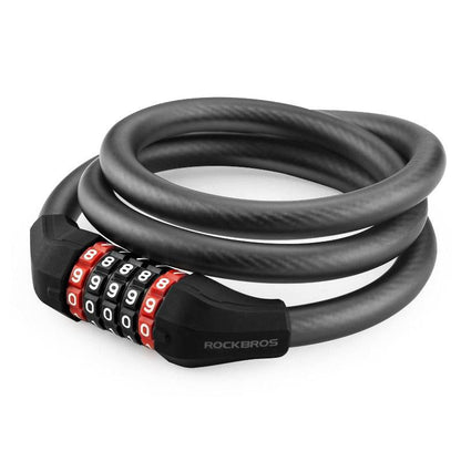 Bicycle lock with 5-digit combination lock made of PVC and steel ROCKBROS