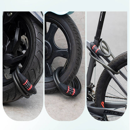Bicycle lock with 5-digit combination lock made of PVC and steel ROCKBROS
