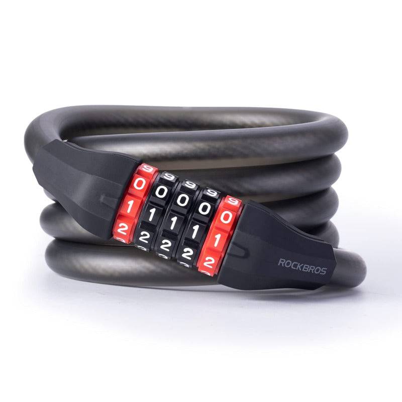 Bicycle lock with 5-digit combination lock made of PVC and steel ROCKBROS