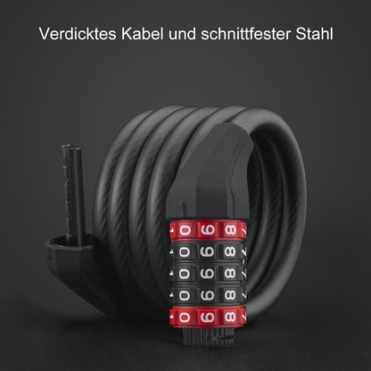 Bicycle lock with 5-digit combination lock made of PVC and steel ROCKBROS