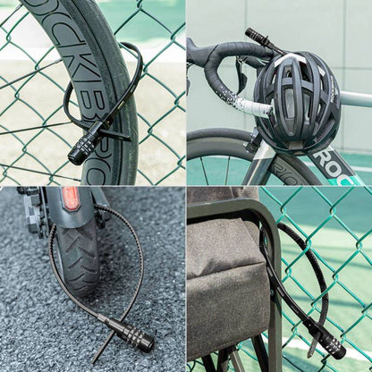 Multifunctional bicycle lock with combination code, helmet lock ROCKBROS