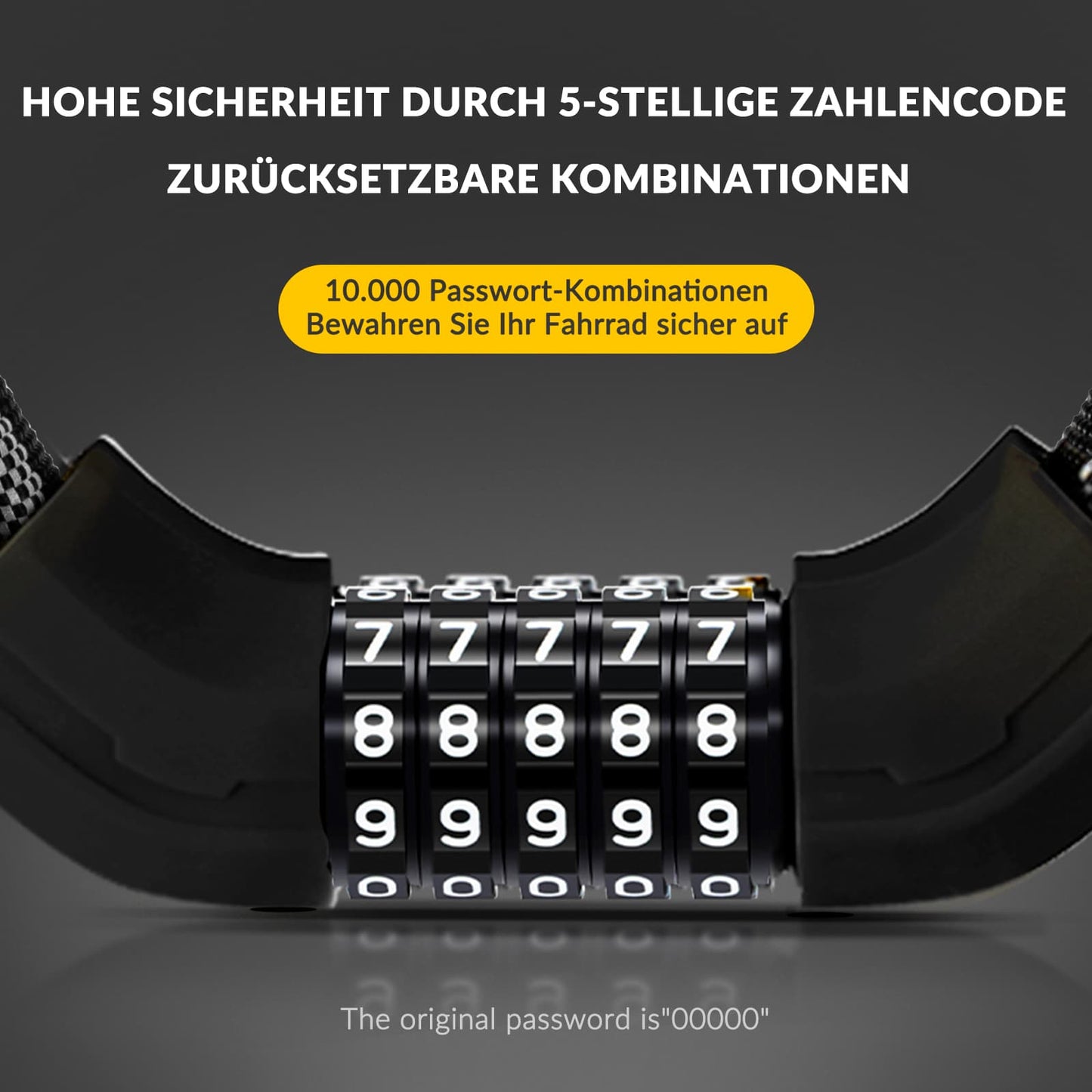 Bicycle lock combination lock 19mm thick ROCKBROS