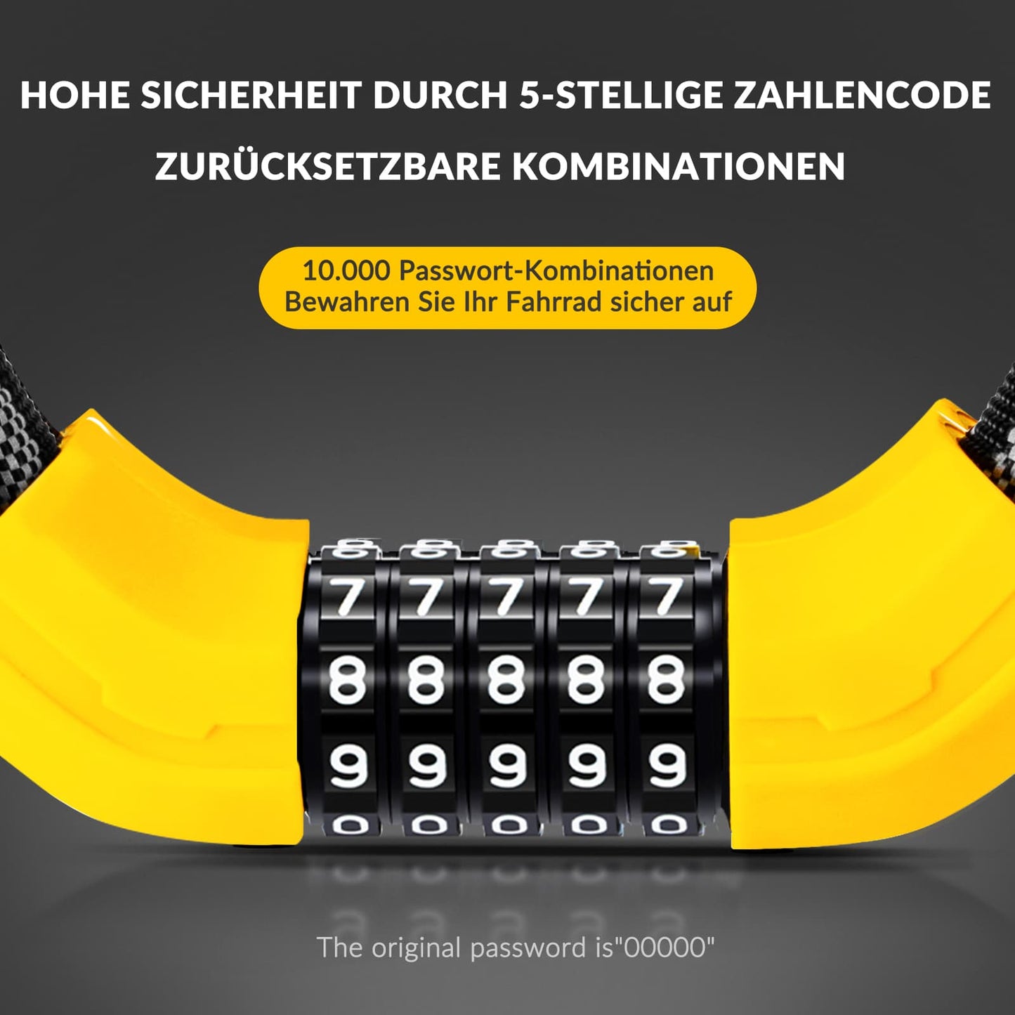 Bicycle lock combination lock 19mm thick ROCKBROS