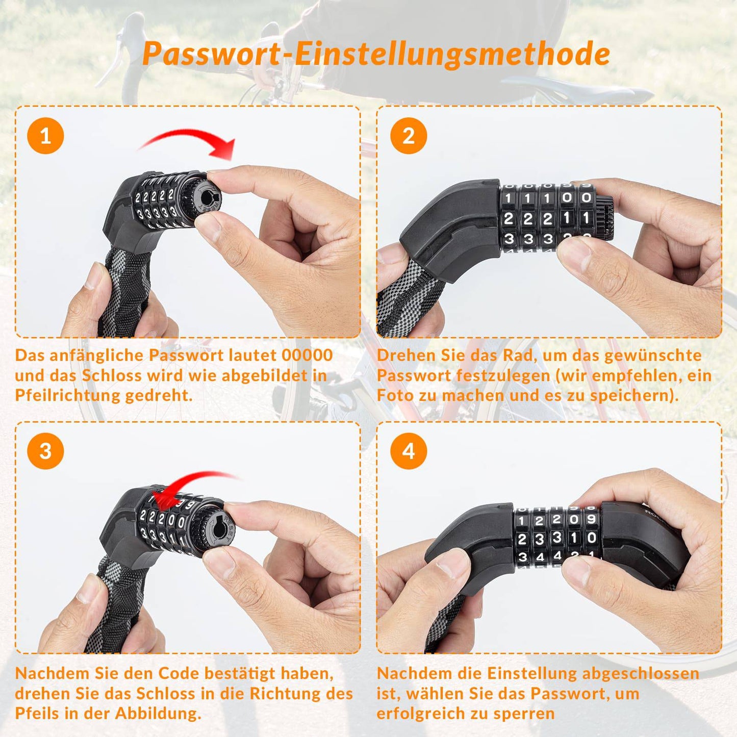 Bicycle lock combination lock 19mm thick ROCKBROS