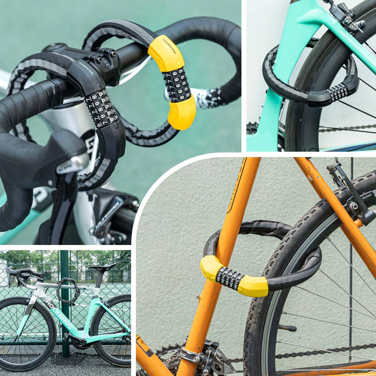 Bicycle lock combination lock 19mm thick ROCKBROS