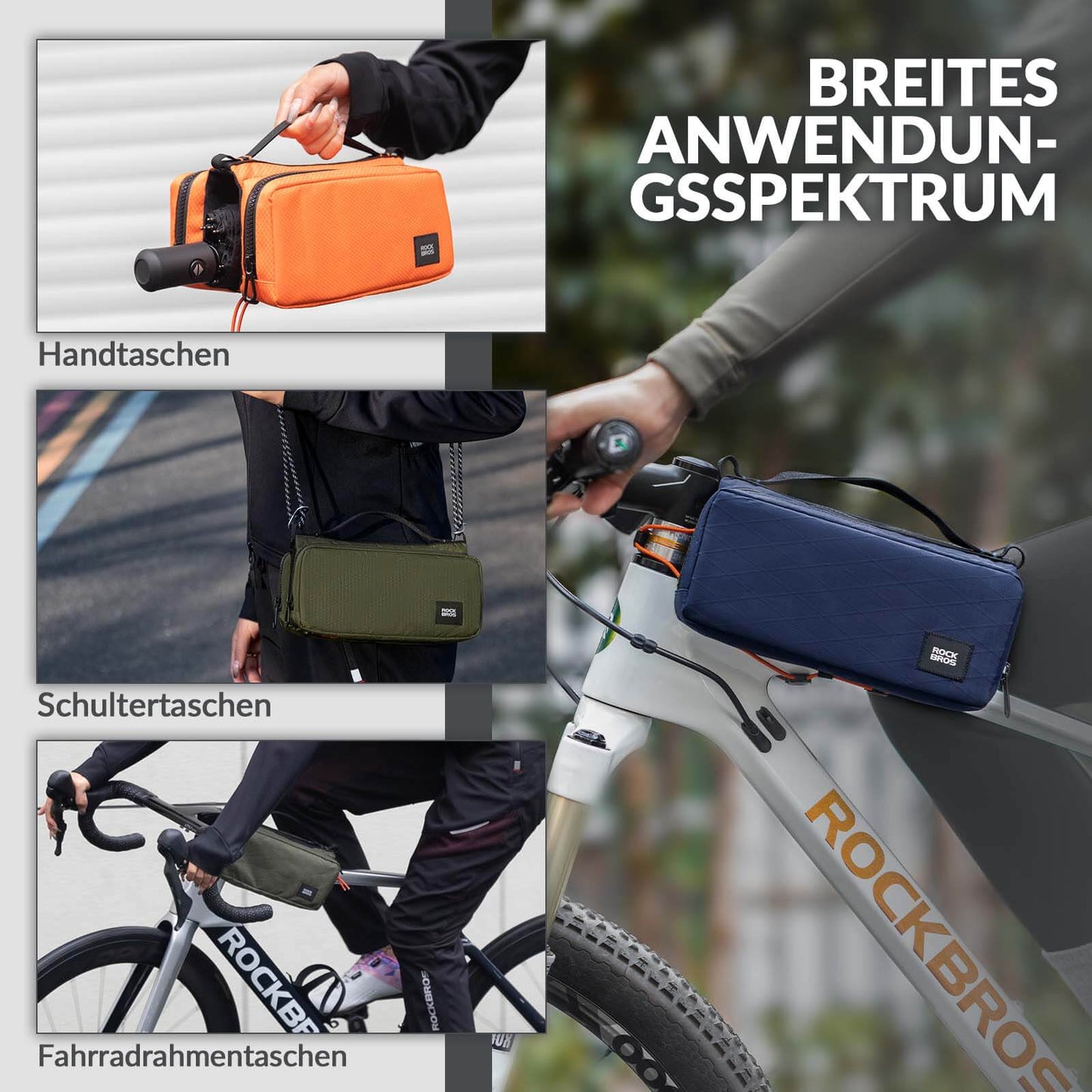 Bicycle frame bag with shoulder strap, top tube bag ROCKBROS
